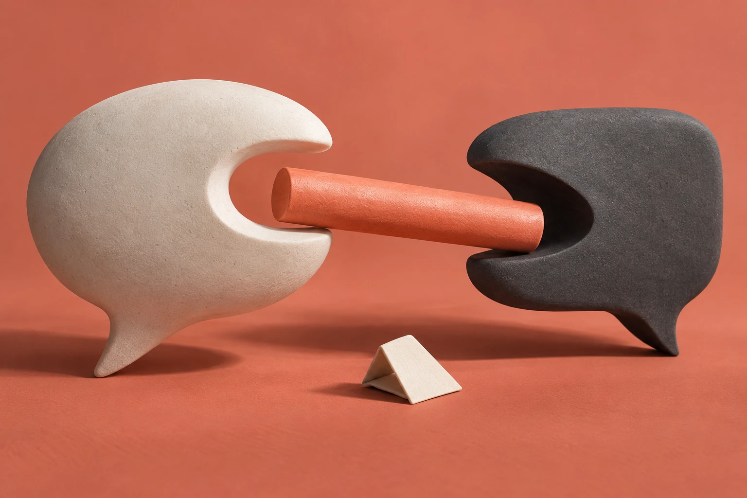 Penguin ePulse use case: Sculptural relay illustration for agency community handoffs — conceptual illustration