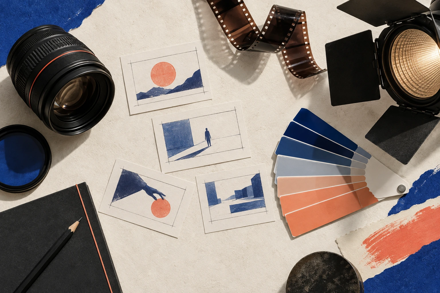 Penguin ePulse use case: Camera, storyboards and creative production materials — conceptual illustration