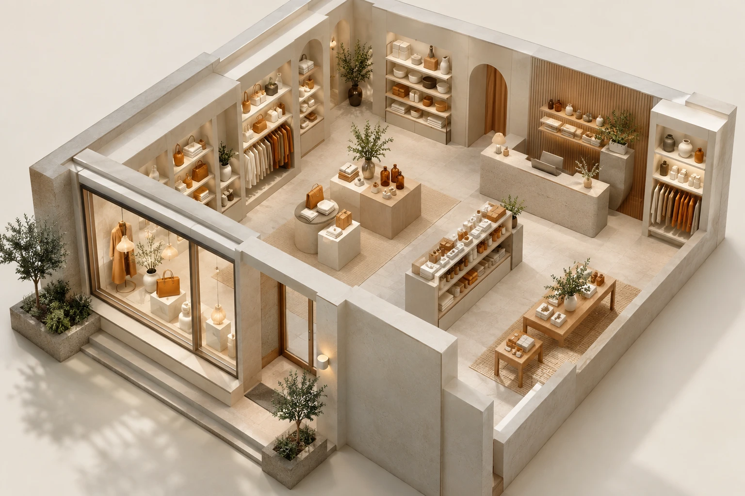 Penguin ePulse use case: Retail-store cutaway for merchandising campaign review — conceptual illustration