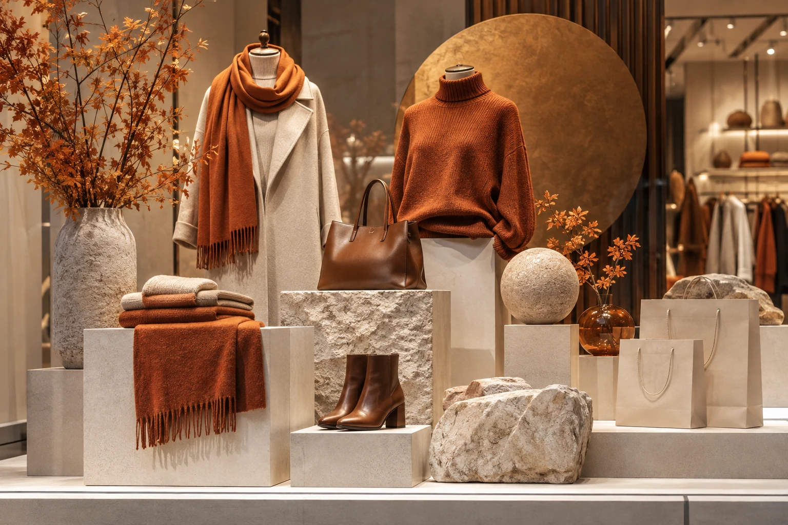 Penguin ePulse use case: Seasonal apparel and premium retail window display — conceptual illustration